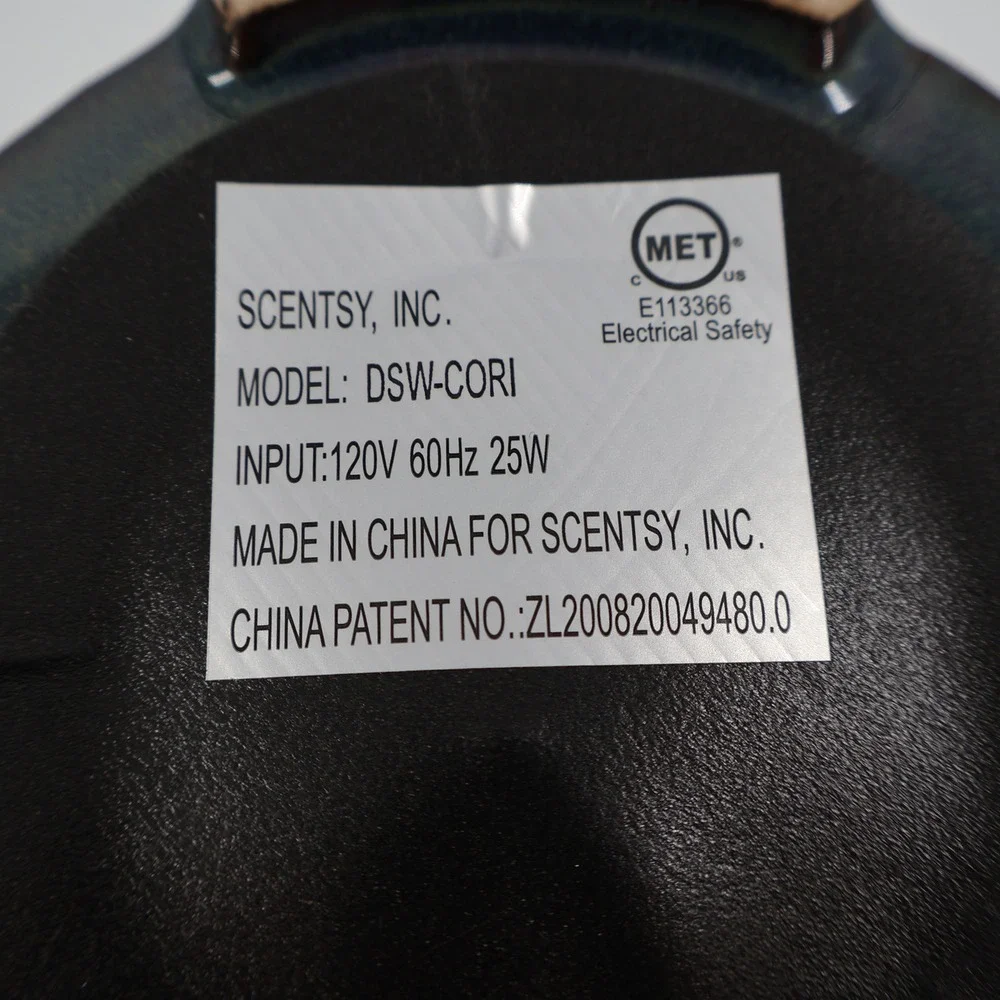 Scentsy Corinth Wax Warmer Full Size Charcoal Bronze Embossed Leaf NIB‎